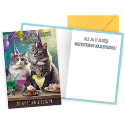 Kartka urodzinowa Koty w czapeczkach - 1 szt.