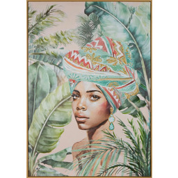 Eurofirany Obraz 607a 70x100 zielony kremowy afrykańska kobieta