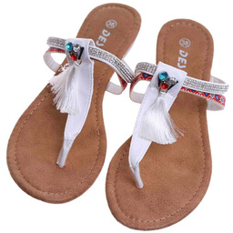 Białe damskie klapki japonki