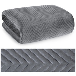 Narzuta 200 x 220 Dekoracyjna Welurowa Sofia Grafit