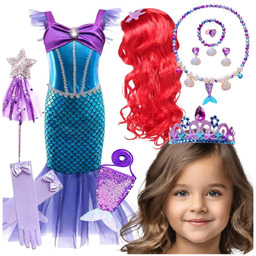 Strój Mała Syrenka Arielka Przebranie Sukienka Bal Karnawał
