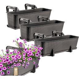 Skrzynka balkonowa z uchwytami Castro brązowa 60 cm,