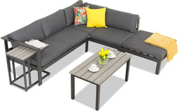 Nowoczesny narożnik aluminiowy Cardiff antracyt Garden Point