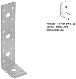 Domax KL1 Kątownik ciesielski łącznikowy 10szt 4071 50x50x35mm