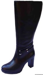 BnW Wysokie Kozaki Skórzane Szeroka Cholewka XL