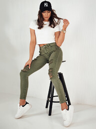 Spodnie damskie jeansowe MOLI zielone Dstreet UY1873-XL