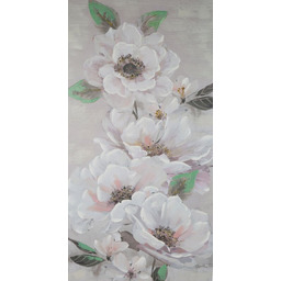 Eurofirany Obraz 626b 60x120 beżowy różowy kwiaty ręcznie