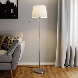 Lampa stojąca Benjiro Lindby, biały / opal, salon