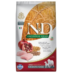 Farmina N&D Ancestral Grain Canine Adult Medium&Maxi Chicken&Pomegranate