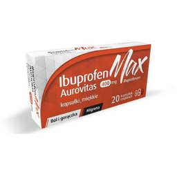 Ibuprofen MAX Aurovitas 400mg, 20 kapsułek