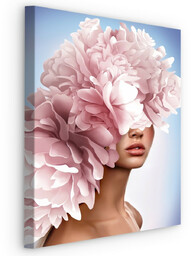 Muralo Obraz Abstrakcyjny Portret Kobiety z Kwiatami 20x30cm