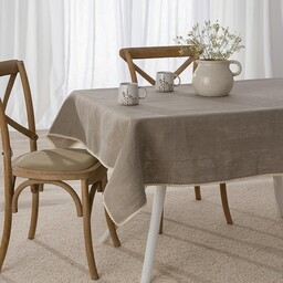 Obrus lniany z koronką, lniany, 130x180 cm, Linen