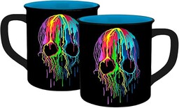 Filiżanka Skull Neon o wyglądzie emalii 400 ml