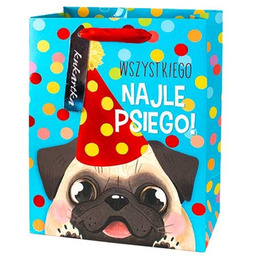 Torebka prezentowa Mops - średnia - 1 szt.