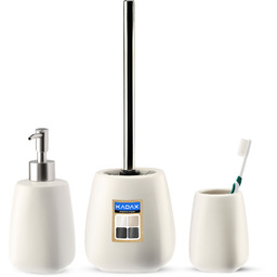 Zestaw łazienkowy szczotka WC + kubek + dozownik,