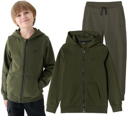 4F Dres Chłopięcy Bluza Cały Khaki Spodnie 4F