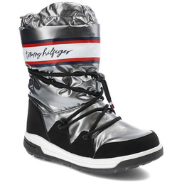 Srebrne Śniegowce Tommy Hilfiger Damskie Buty