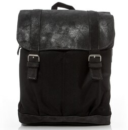 Czarny plecak skórzany na laptopa 14" BV29