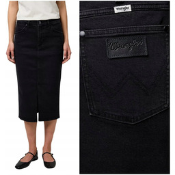 Wrangler Pencil Skirt ołówkowa jeansowa spódnica rozcięcie
