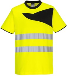 PW213 - T-Shirt ostrzegawczy PW2 - żółty-czarny 2XL