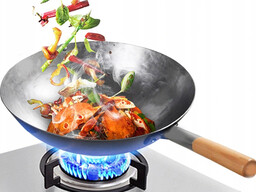 Profesjonalny Wok Stalowy Chiński 16" 40cm Patelnia Kuta