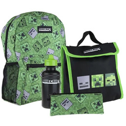 Minecraft, Zestaw plecak + akcesoria, zielony