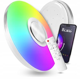Lampa Sufitowa Led Plafon Rgb Głośnik Bluetooth 60W