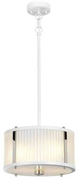 lampa nowoczesna Corona Satynowa biel/ Polerowany nikiel DL-CORONA-2P-WPN