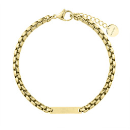 Bransoletka damska złota łańcuszkowa splot belcher z blaszką