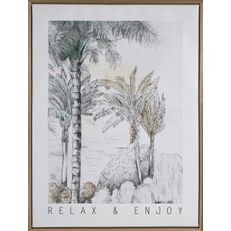 Eurofirany Obraz 647a 45x60x2,5 szary biały palmy