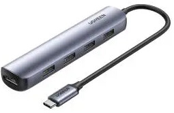 UGREEN CM417, 4x USB 3.0, HDMI Szary Hub