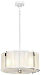 lampa nowoczesna Corona Satynowa biel/ Polerowany nikiel DL-CORONA-3P-WPN