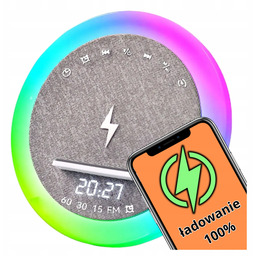 Głośnik Bluetooth Bezprzewodowy Lampka Rgb Ładowarka Indukcyjna Qi