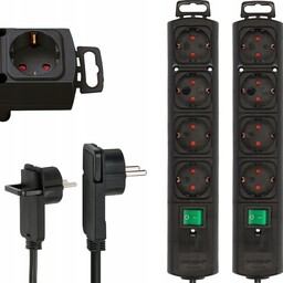 Listwa Zasilająca Elektryczna Przedłużacz 4 Gniazdowy Schuko Kabel