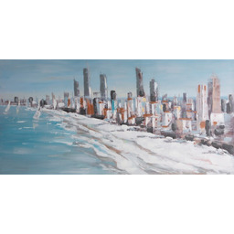 Eurofirany Obraz 654 140x70 niebieski biały morze ręcznie