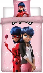Różowa Pościel Biedronka Miraculous 140x200 Komplet Pościeli