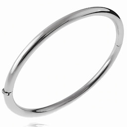 Elegancka owalna sztywna gładka bransoleta 4mm srebro 925