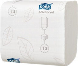Biały papier toaletowy w składce Tork Folded T3