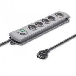 Qoltec Listwa antyprzepięciowa 5 gniazd 3m szara