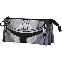 The Mandalorian Helmet -Piórnik Potrójny FAN, Szary, 23