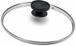 Alluflon Szklana pokrywka 20 cm okrągła czarna, przezroczysta,