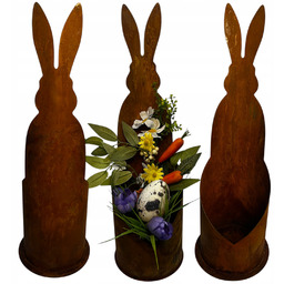 Zając wielkanocny metalowy 50 cm dekoracja ogrodu rdzewiona