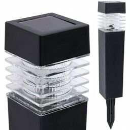 Lampa ogrodowa solarna wbijana MARTIN czarna biała neutralna