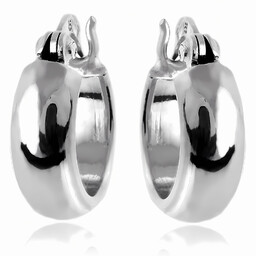 Klasyczne srebrne gładkie kolczyki kółka kółeczka circle wysoki