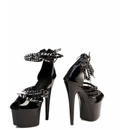 Drapieżne Szpilki na Platformie z Ćwiekami - 43-TLB039