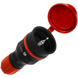 Gniazdo przenośne rozbieralne 230V Schuko IP44 z klapką