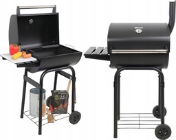 Grill Ogrodowy Węglowy Duży Pokrywa Z Termometrem Stalowy