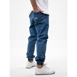 SPODNIE JEANSOWE JOGGER Ze Ściągaczem Męskie Jasne Niebieskie
