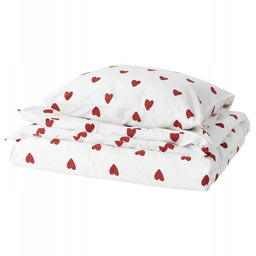 Ikea Barndrom komplet pościeli poszewka 150x200/50x60cm biały wzór