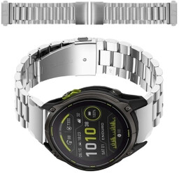 Bizon ze stali nierdzewnej Aura QuickFit 26mm Srebrny